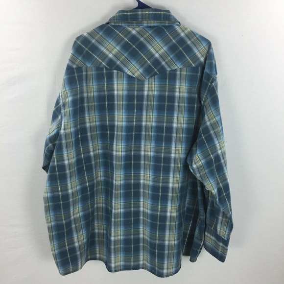Wrangler snap button down plaid shirt 3x - Picture 2 of 4